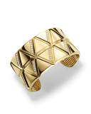 18K Yellow Gold Small Triangoli Diamond Cuff Bracelet