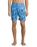 Paradise Paisley Swim Trunks, Navy