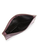 Leo Metallic Envelope Clutch Bag, Metallic Pink