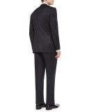 Peak-Lapel One-Button Wool Tuxedo, Black