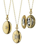 18k Gold Diamond Star Locket Necklace