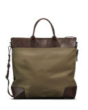 Men's Medium Leather & Nylon Travel Tote Bag