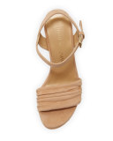 Sundraped Suede Platform Wedge Sandal, Med. Beige