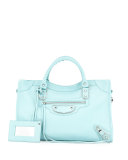 Metallic Edge City Bag, Blue