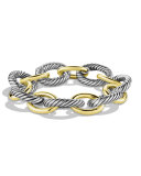 XL Sterling Silver & 14K Gold Bracelet