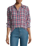 The Big Long-Sleeve Shirt, Washed Cherry Plaid