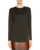 Long-Sleeve Slim-Fit Tunic, Gunmetal