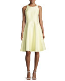 sleeveless open bow-back dress, lemon souffle