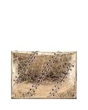Large Metallic Leather Lunch Bag, Gold