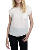 Rancher Short-Sleeve Blouse, Porcelain