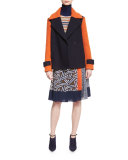 Kenzly Colorblock Textured Coat