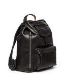 Killian Men's Medium Leather Logo Backpack, Black