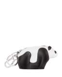 Leather Panda Key Chain, Black/White