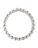 Olivia Rhodium-Washed Button Rivière Necklace, White