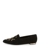 Mormont Suede Grommet Loafer, Black