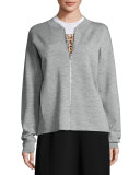 Zip-Front Bomber Jacket, Heather Gray