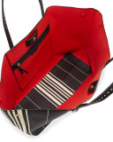 Kerrington Striped Square Tote Bag, Cutout T Print
