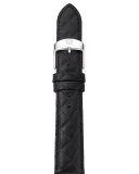 16mm Quilted Leather Watch Strap, Black