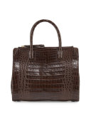 Crocodile Large Double-Zip Tote Bag