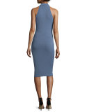 Agdal Sleeveless Midi Sheath Dress, Chambray