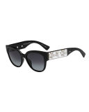 Mercurial Floral-Rhinestone Square Sunglasses