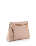 Alix Small Zip & Padlock Clutch Bag, Nude
