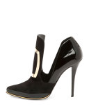 Suede Buckle 110mm Bootie, Noir