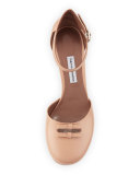 Amelia Leather Bow 75mm Pump, Flesh