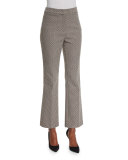 Flare-Leg Cropped Pants, Black/Pink