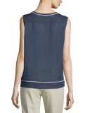 Lace-Insert Sleeveless Top