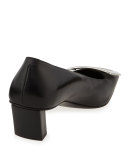 Decollete Belle Vivier Leather Ballerina Pump, Black