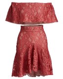 Braxten Lace Flared Godet Skirt, Pink