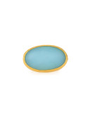 Laguna Aqua Chalcedony Ring in 24K Gold