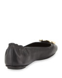 Minnie Travel Logo Ballerina Flat, Black/Gold