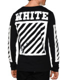 Brushed Lines Long-Sleeve Graphic T-Shirt, Black/White