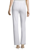 Boot-Cut Knit Pants, White