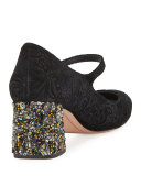 Renee Brocade Mary Jane Pump, Baroque Black