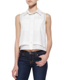 Norway Sleeveless Combo Blouse, White