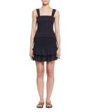 Malfos Tiered Polka-Dot Flounce Skirt, Midnight