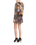 Sleeveless Fox Fur Bolero, Parme