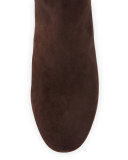 Myth Suede Flat Bootie, Dark Brown