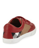 Heacham Check Canvas Sneaker, Red/Tan, Toddler