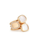 18K Rose Mother-of-Pearl & Diamond Stacked Ring