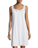 Yolanda Lace-Front Chemise, White