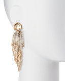 Golden Beaded Tassel Drop Earrings