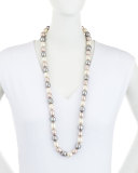 Long Three-Tone Baroque Pearl Necklace, 36"