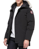 Chateau Arctic-Tech Parka with Fur Hood, Black 