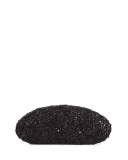 Oval Crystal Compact Clutch Bag, Black