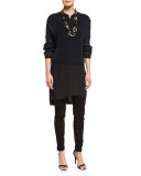 Fisher Project V-Neck Organic Cotton Tape Box Top, Black