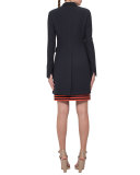 Sleeveless Striped Scoop-Neck Dress, Navy/Rust